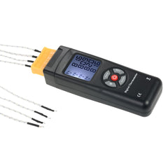 4-Channel K-Type Digital LCD Thermometer Thermocouple Sensor -50~1350°C/-58~2462°F Data Hold Function