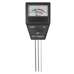 2 in 1 Mini Soil pH Meter Fertility Tester Analyzer with Three Probes for Gardening Farming Lawn