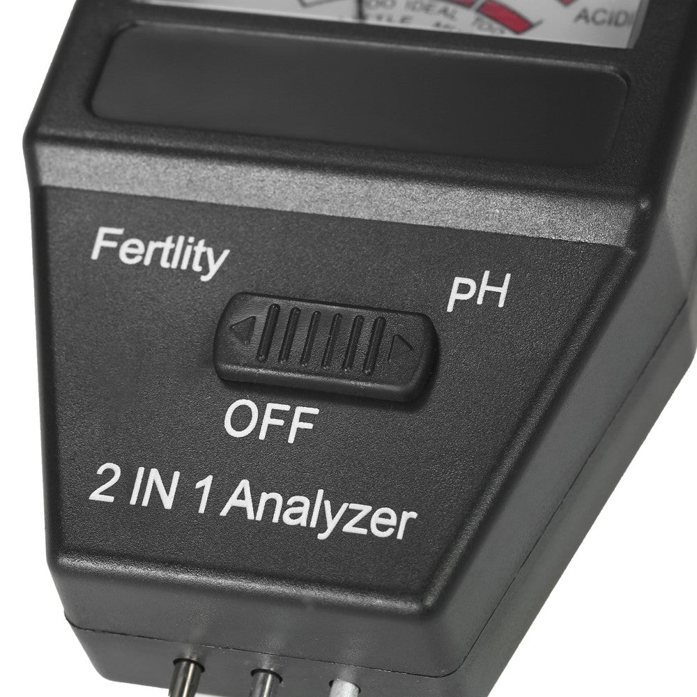 2 in 1 Mini Soil pH Meter Fertility Tester Analyzer with Three Probes for Gardening Farming Lawn