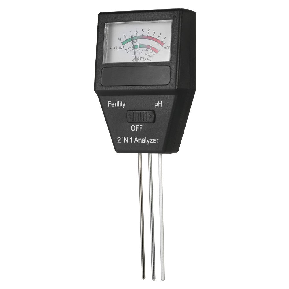 2 in 1 Mini Soil pH Meter Fertility Tester Analyzer with Three Probes for Gardening Farming Lawn
