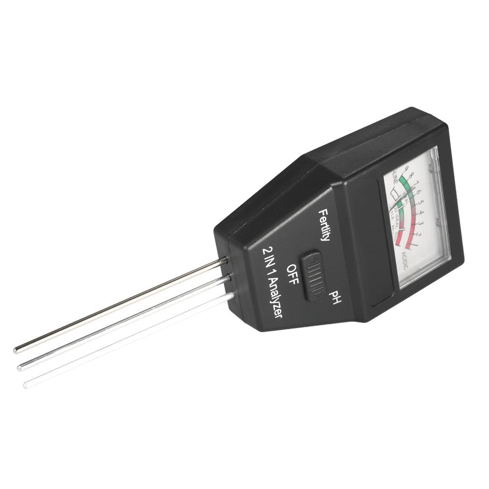 2 in 1 Mini Soil pH Meter Fertility Tester Analyzer with Three Probes for Gardening Farming Lawn
