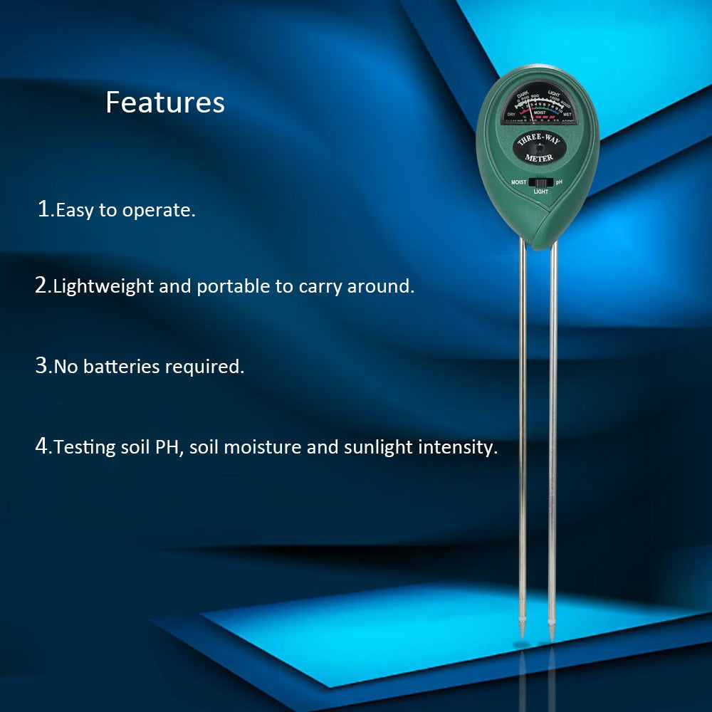 3-in-1 Multifunctional Soil Tester Moisture Meter PH Sunlight Intensity
