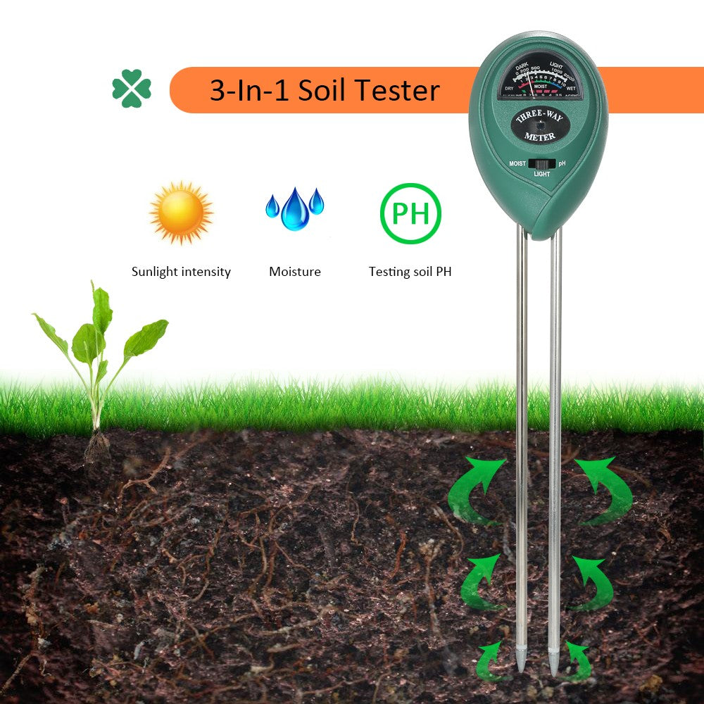 3-in-1 Multifunctional Soil Tester Moisture Meter PH Sunlight Intensity