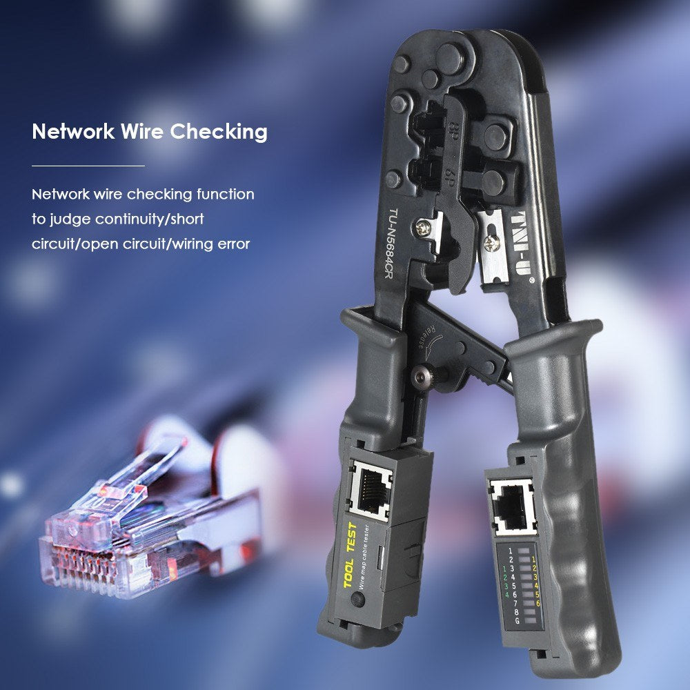 2 in 1 Wire Crimping and Testing Pliers RJ11 RJ12 RJ45 Cable Crimper Stripper Cutter Tester