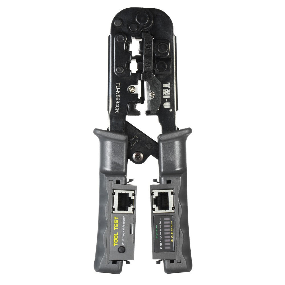 2 in 1 Wire Crimping and Testing Pliers RJ11 RJ12 RJ45 Cable Crimper Stripper Cutter Tester