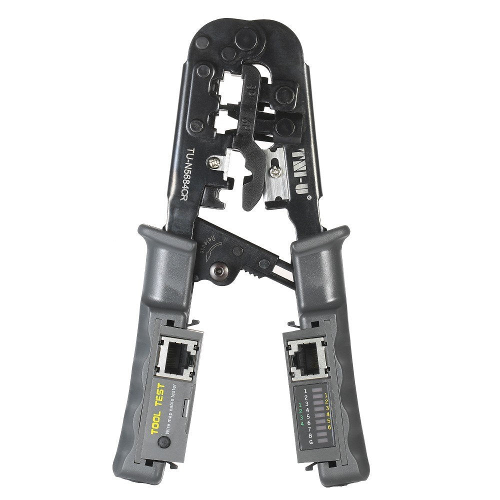 2 in 1 Wire Crimping and Testing Pliers RJ11 RJ12 RJ45 Cable Crimper Stripper Cutter Tester