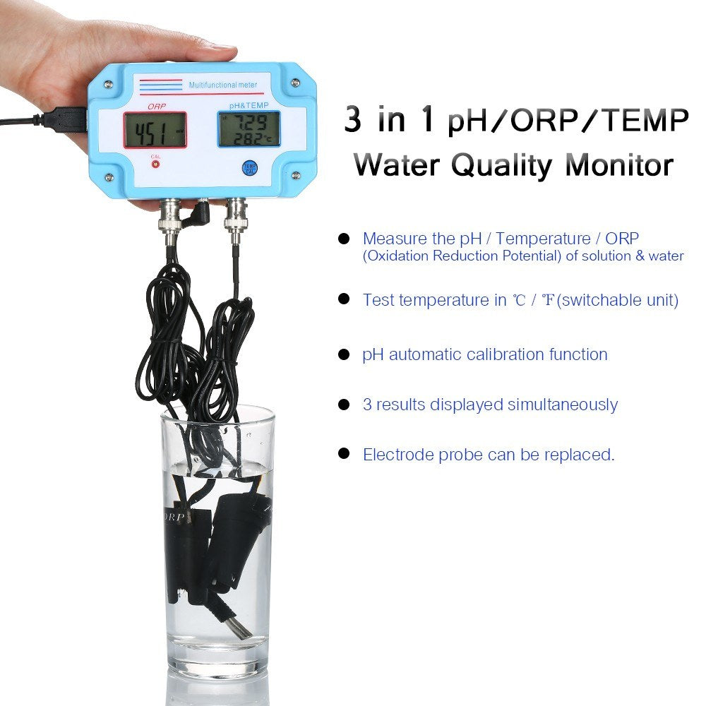 3 in 1 pH/ORP/TEMP Meter Water Detector