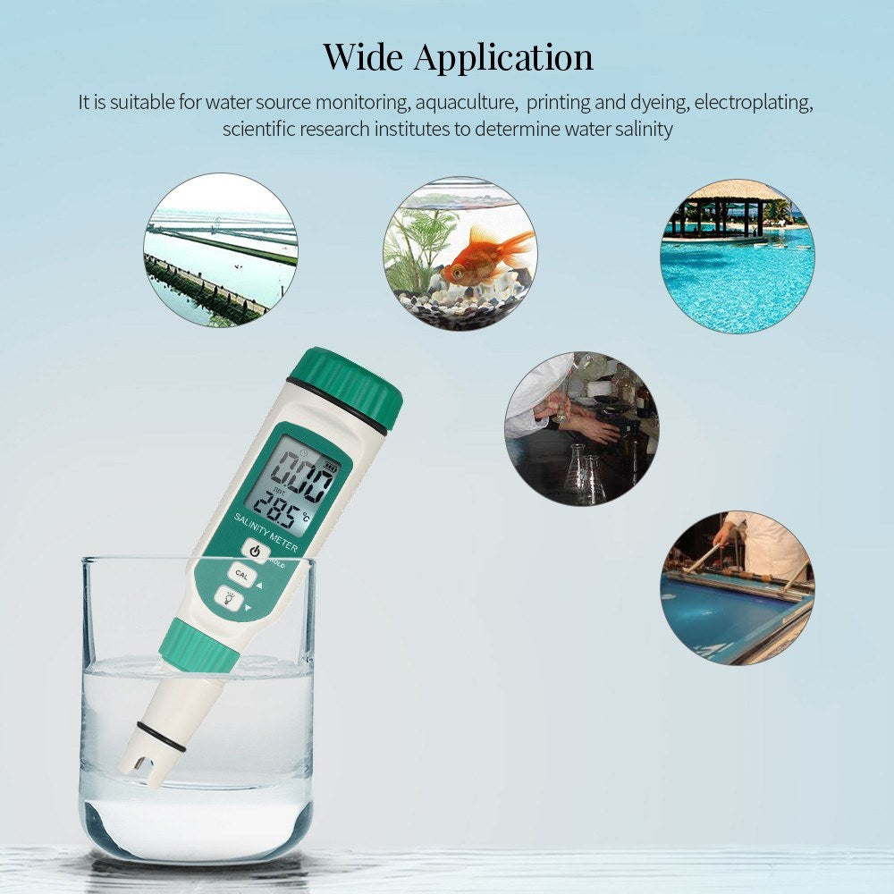 Portable Salinity Meter Handheld ATC Salinometer Halometer