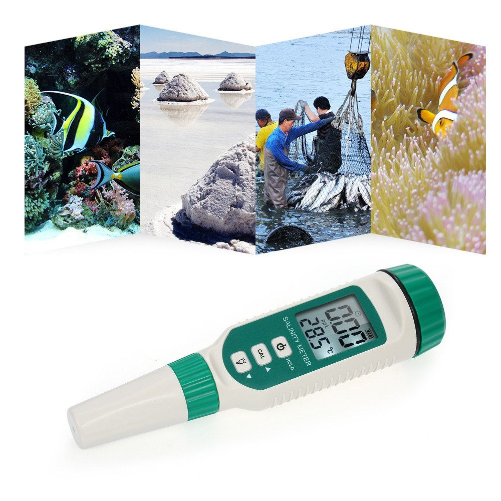 Portable Salinity Meter Handheld ATC Salinometer Halometer