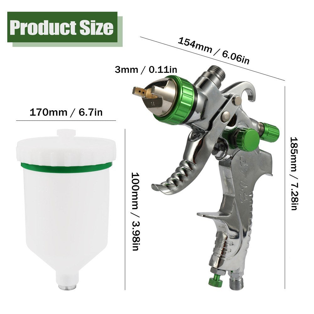 Airbrush Kit HVLP Air Spray Machine Gravitational Force Feed Paint Sprayer Brush Set