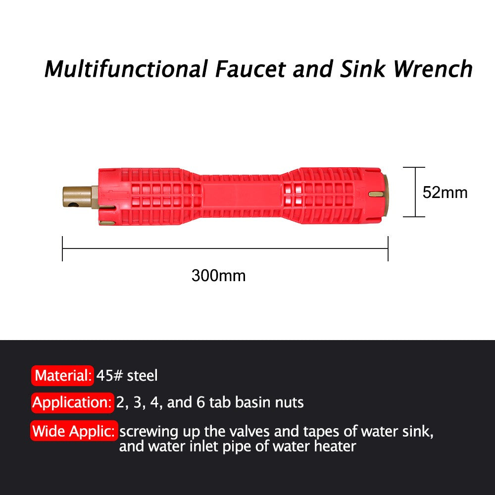 Multifunctional Wrench Tool Faucet and Sink Installer Water Heater Disassembling