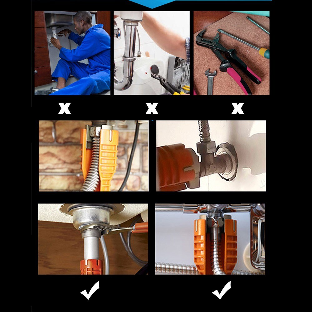 Multifunctional Wrench Tool Faucet and Sink Installer Water Heater Disassembling