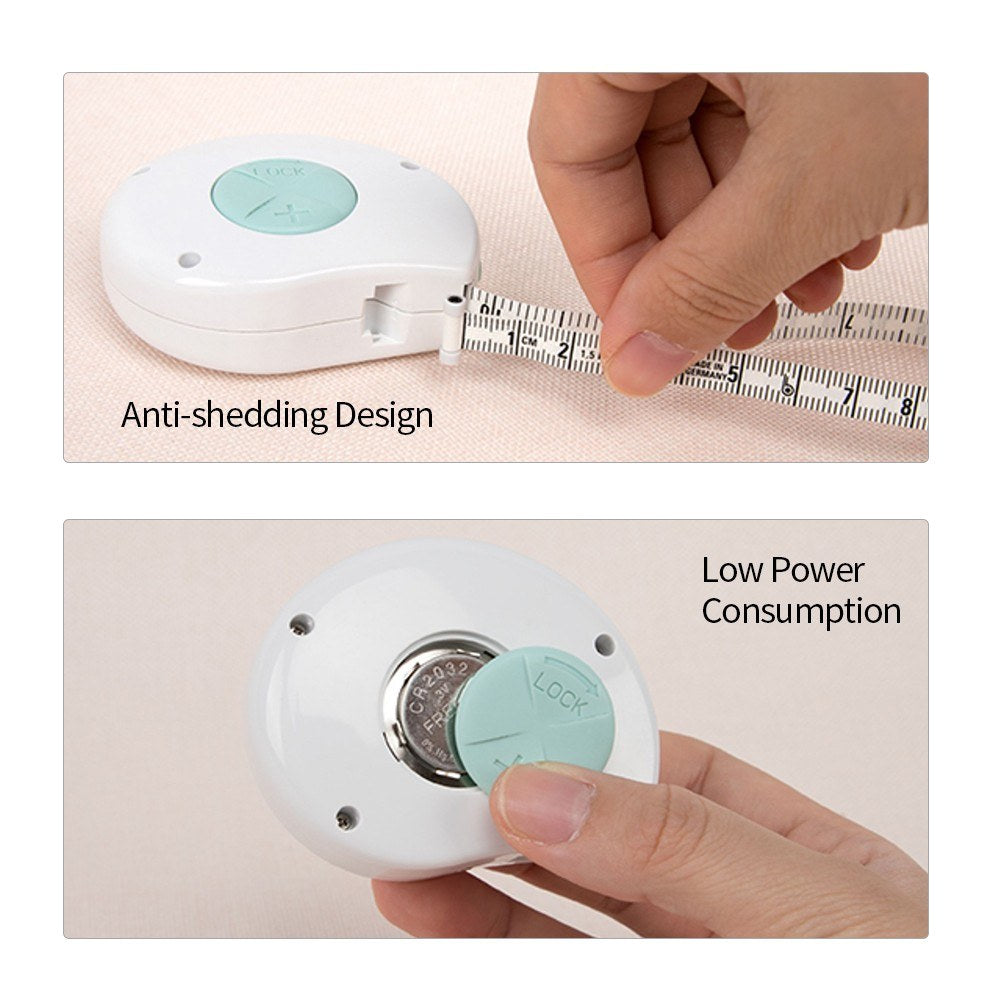 Digital Measuring Tape Accurately Measures Body Part Circumferences Display Records Results Measurements