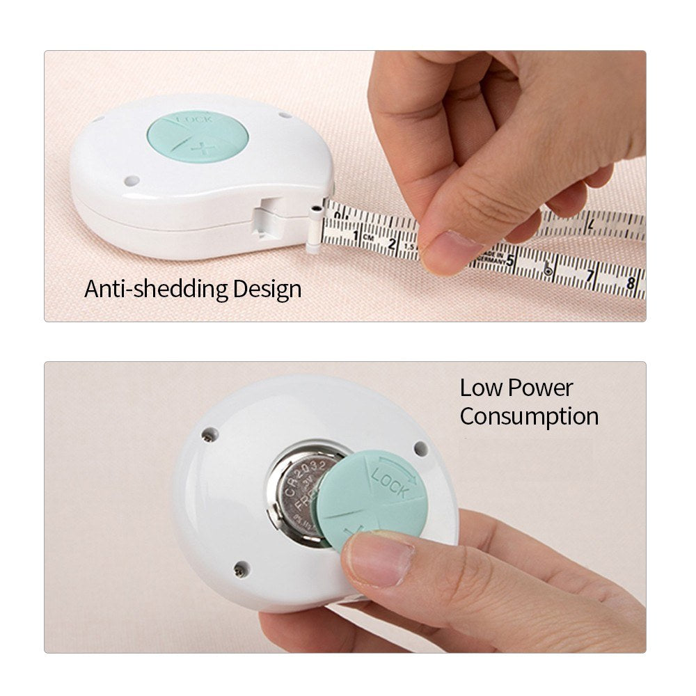Digital Measuring Tape Accurately Measures Body Part Circumferences Display Records Results Measurements