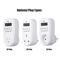 Digital Timer Switch Socket with LCD Display Plug-in Programmable Time Controller Intelligent Electronic Timing