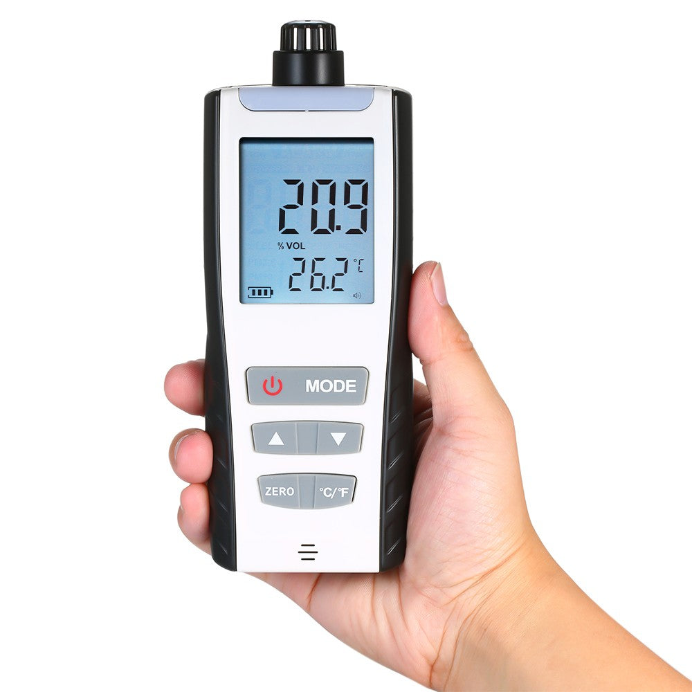 Oxygen Meter Portable Oxygen(O2) Concentration Detector with LCD Display and Sound-light Vibration Alarm