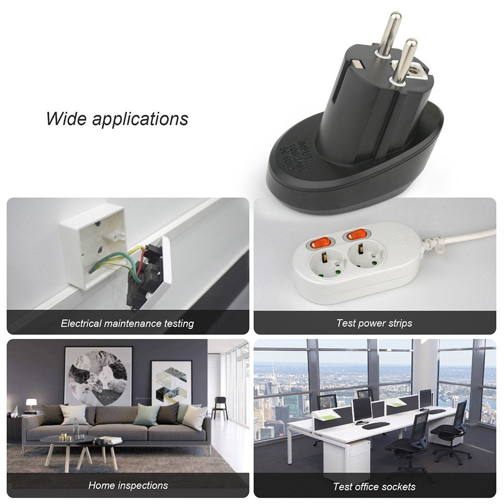 RCD Electric Socket Tester Automatic Neutral Live Earth Wire Testing Circuit Polarity Detector Wall