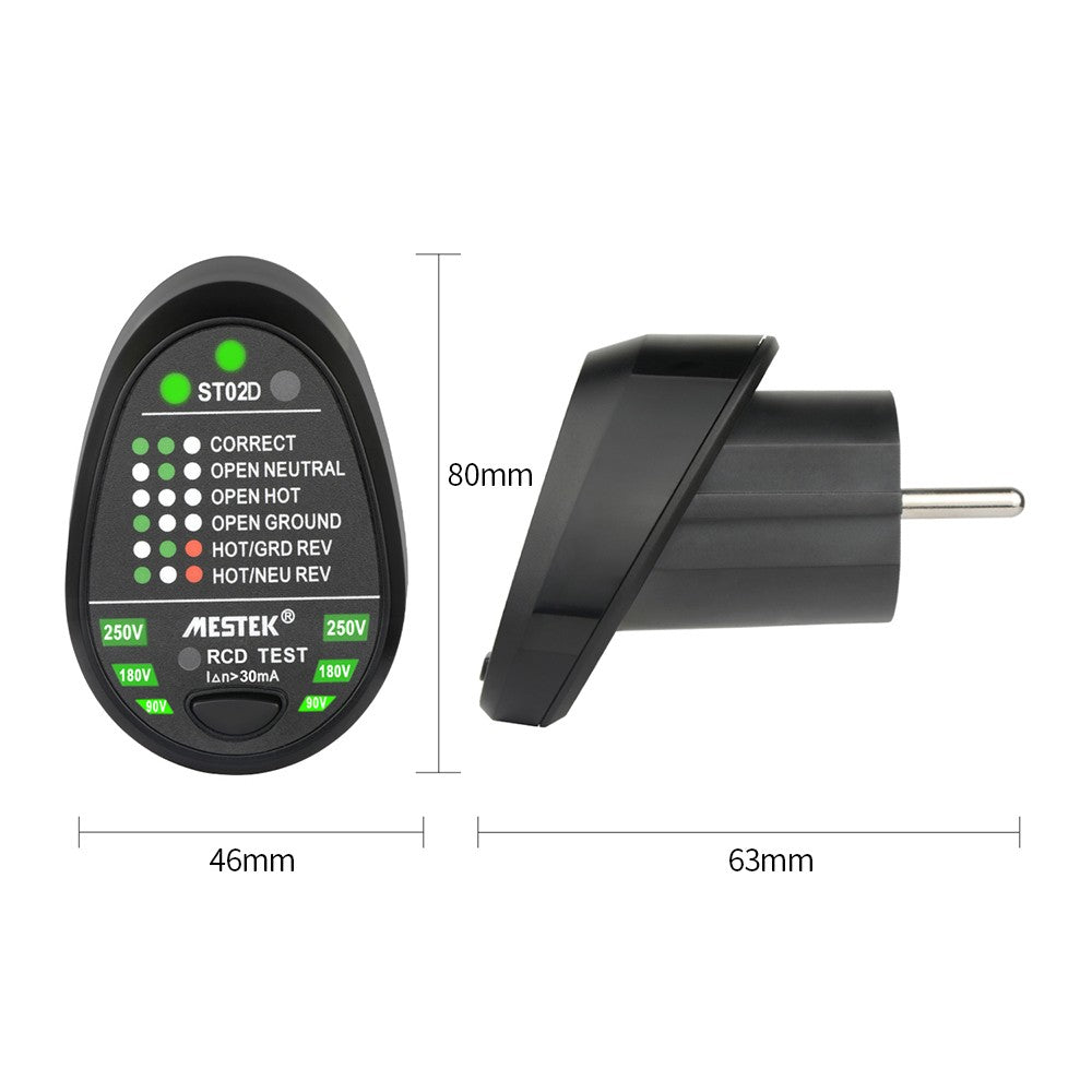 RCD Electric Socket Tester Automatic Neutral Live Earth Wire Testing Circuit Polarity Detector Wall