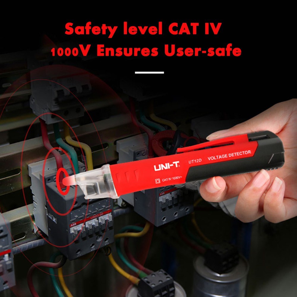 Portable Non-contact AC Voltage Tester Pen Shaped V～Alert Detector with Sound and Light Alarm LED Flashlight