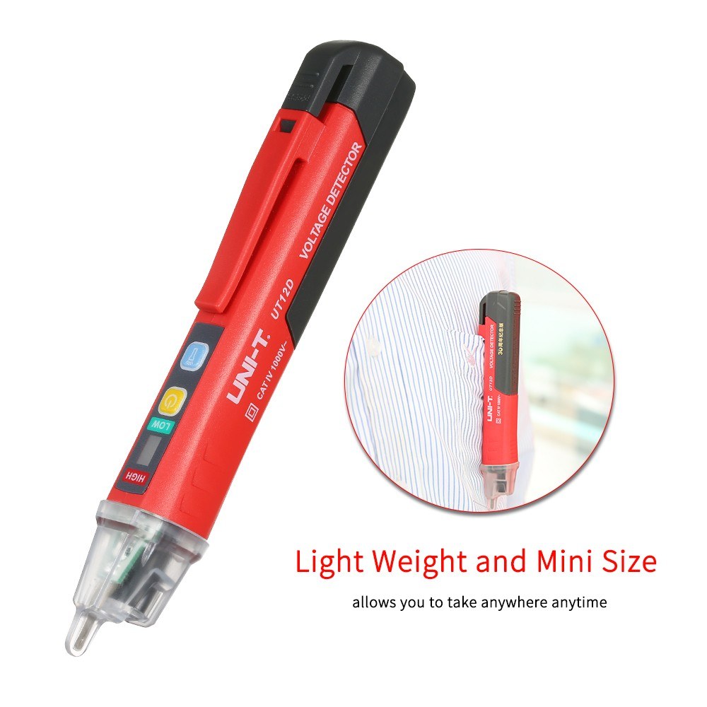 Portable Non-contact AC Voltage Tester Pen Shaped V～Alert Detector with Sound and Light Alarm LED Flashlight