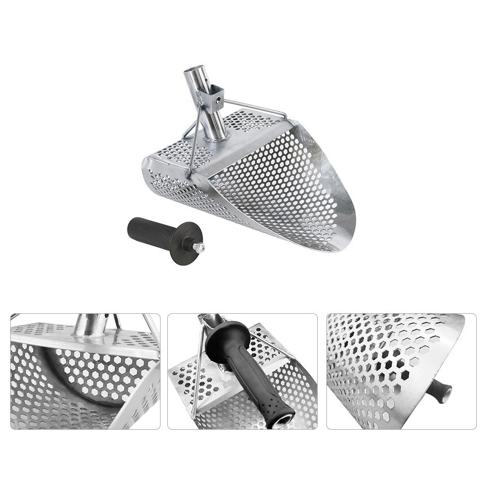 Beach Sand Scoop with handle Metal Detecting Tool Stainless Steel Detector