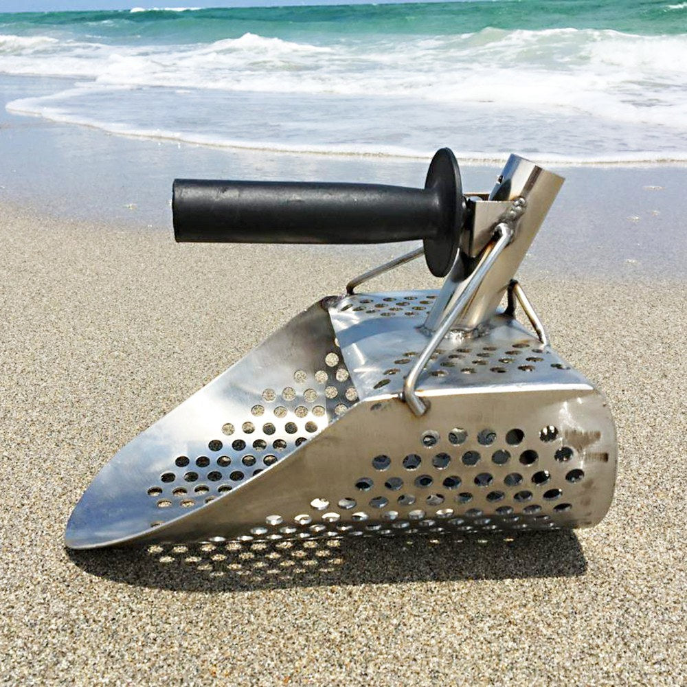 Beach Sand Scoop with handle Metal Detecting Tool Stainless Steel Detector