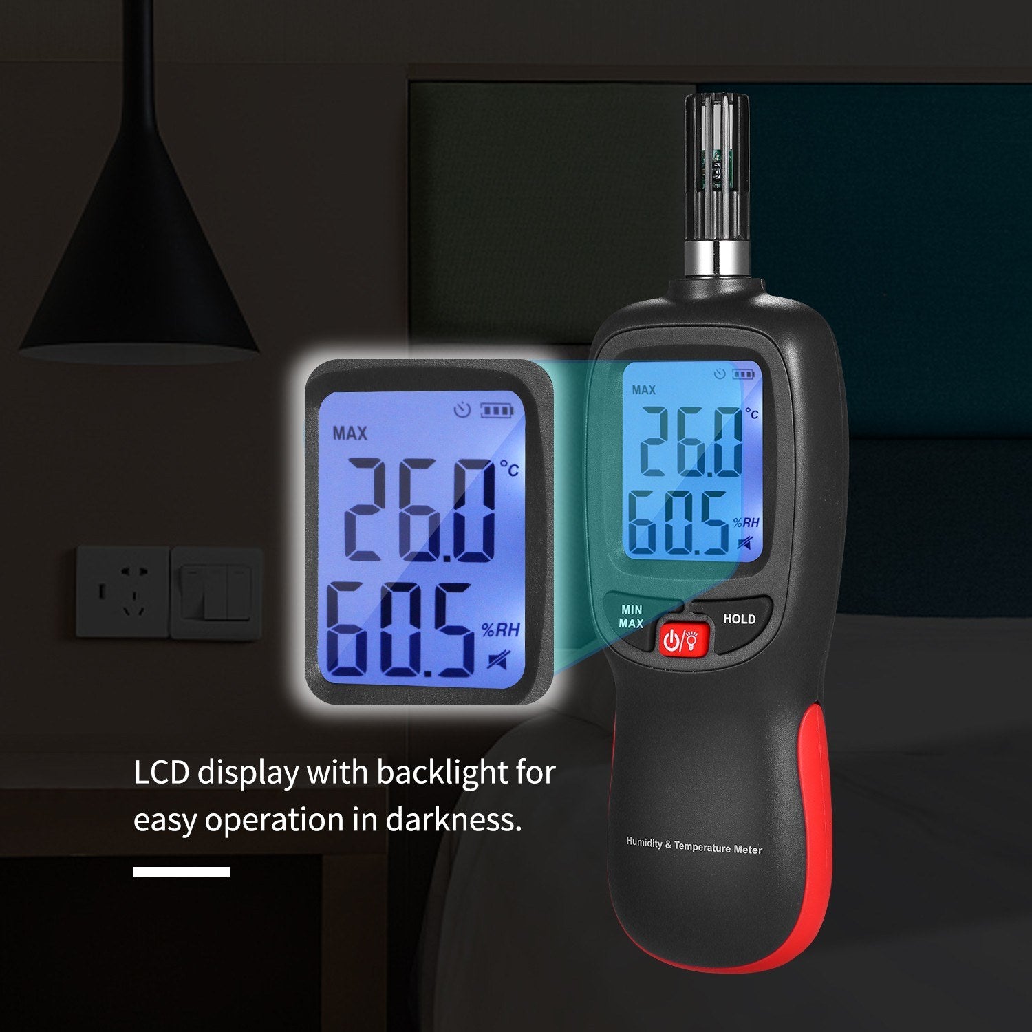 Digital Temperature and Humidity Meter Wet Bulb Dew Point Detector