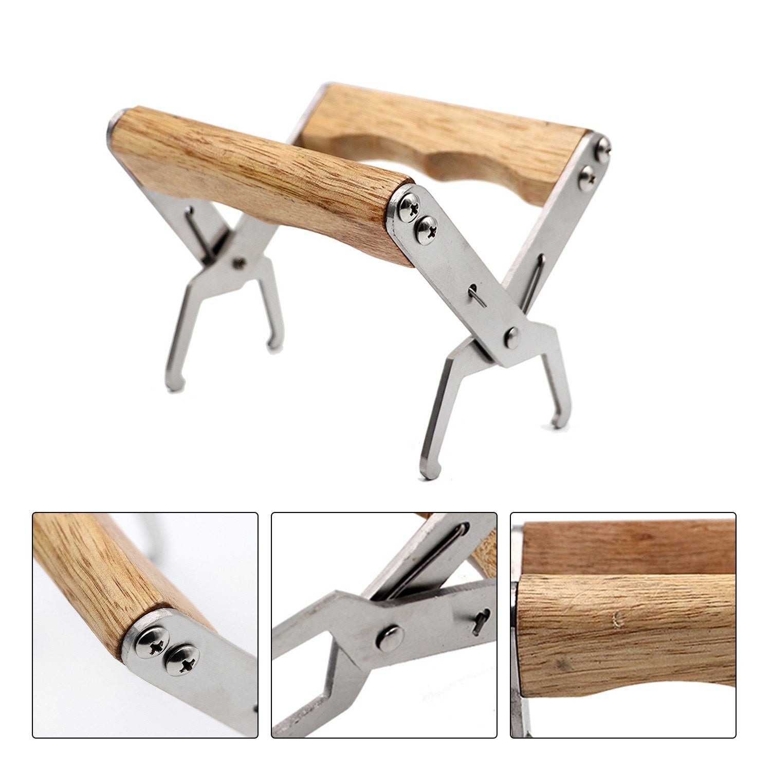 Frame Clip Wooden Handle Bee Nests Box Jig Griper Lifter Stainless Steel Nest Holder