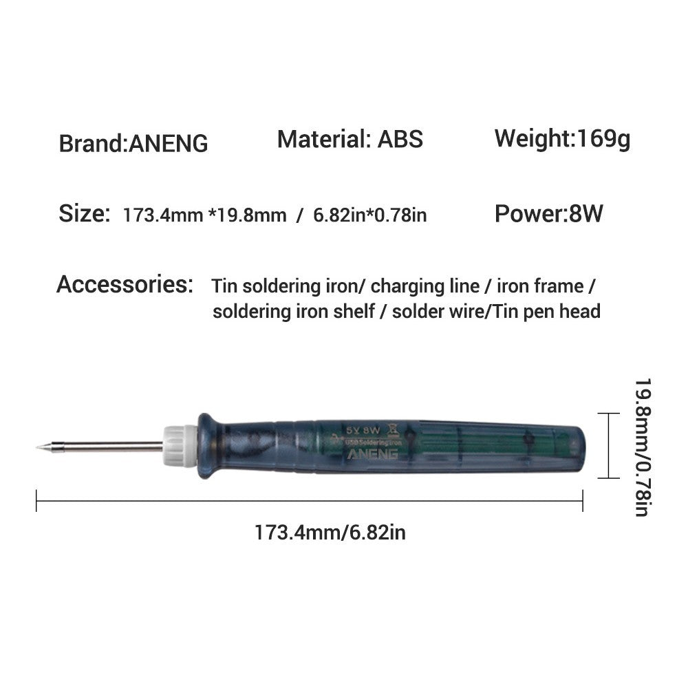 USB Electric Soldering Iron Adjustable Temperature DC 5V 8W Welding Repair Tool