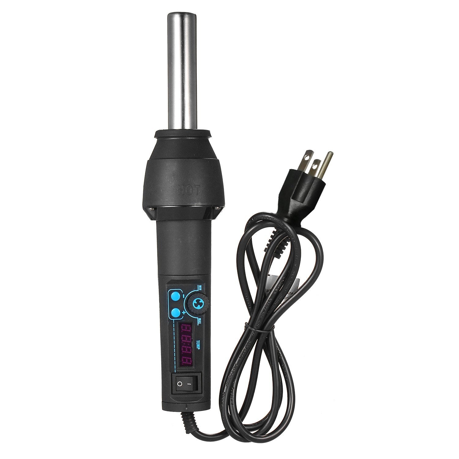 Digital Display Portable Hot Air Gun Heat Handheld Blower Heater Tool with 3 Nozzles