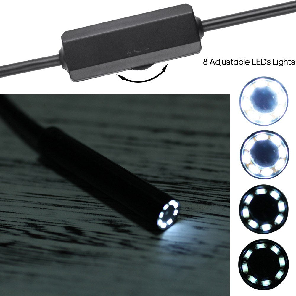 1200P Endoscope Borescope WIFI Inspection Camera Built-in 8pcs LEDs 8mm Lens Waterproof