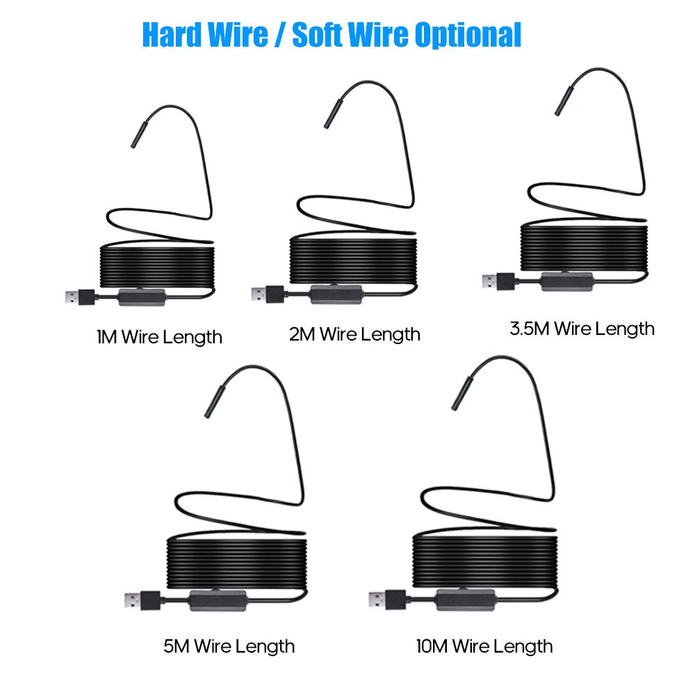 1200P Endoscope Borescope WIFI Inspection Camera Built-in 8pcs LEDs 8mm Lens Waterproof