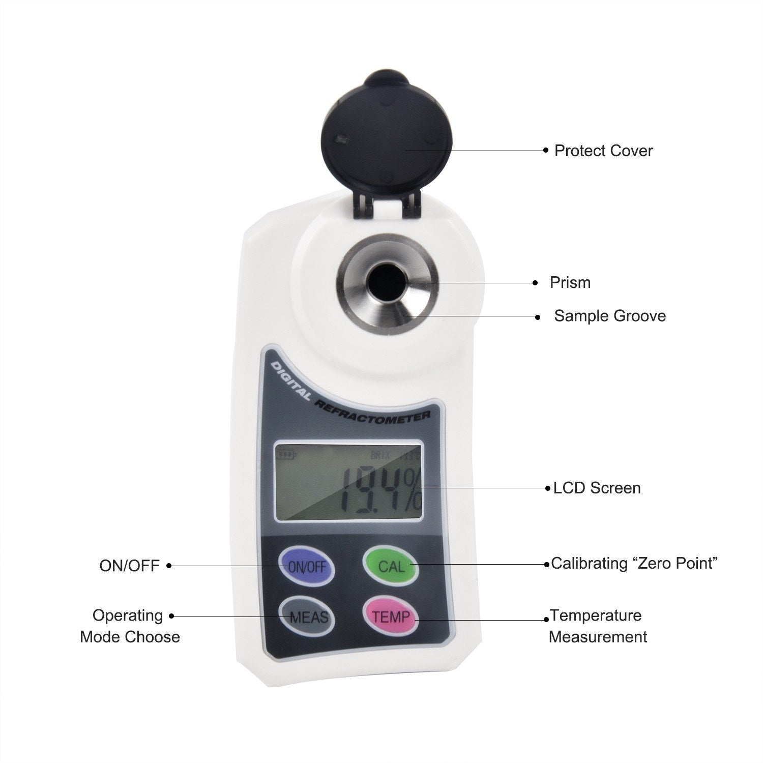Handheld Digital Brix Sugar Refractometer for Water Fruit Crops
