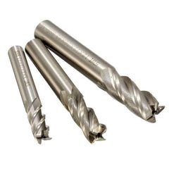 3pcs HSS Straight Shank End Mill Cutter 4 Flute 8/10/12mm CNC Tool