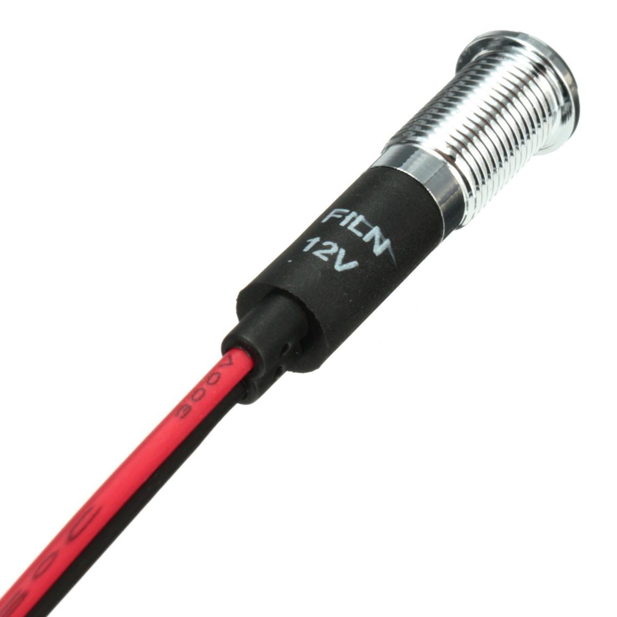 8mm 12V LED Dash Panel Indicator Light Lamp Car Van Boat Faucet Pattern