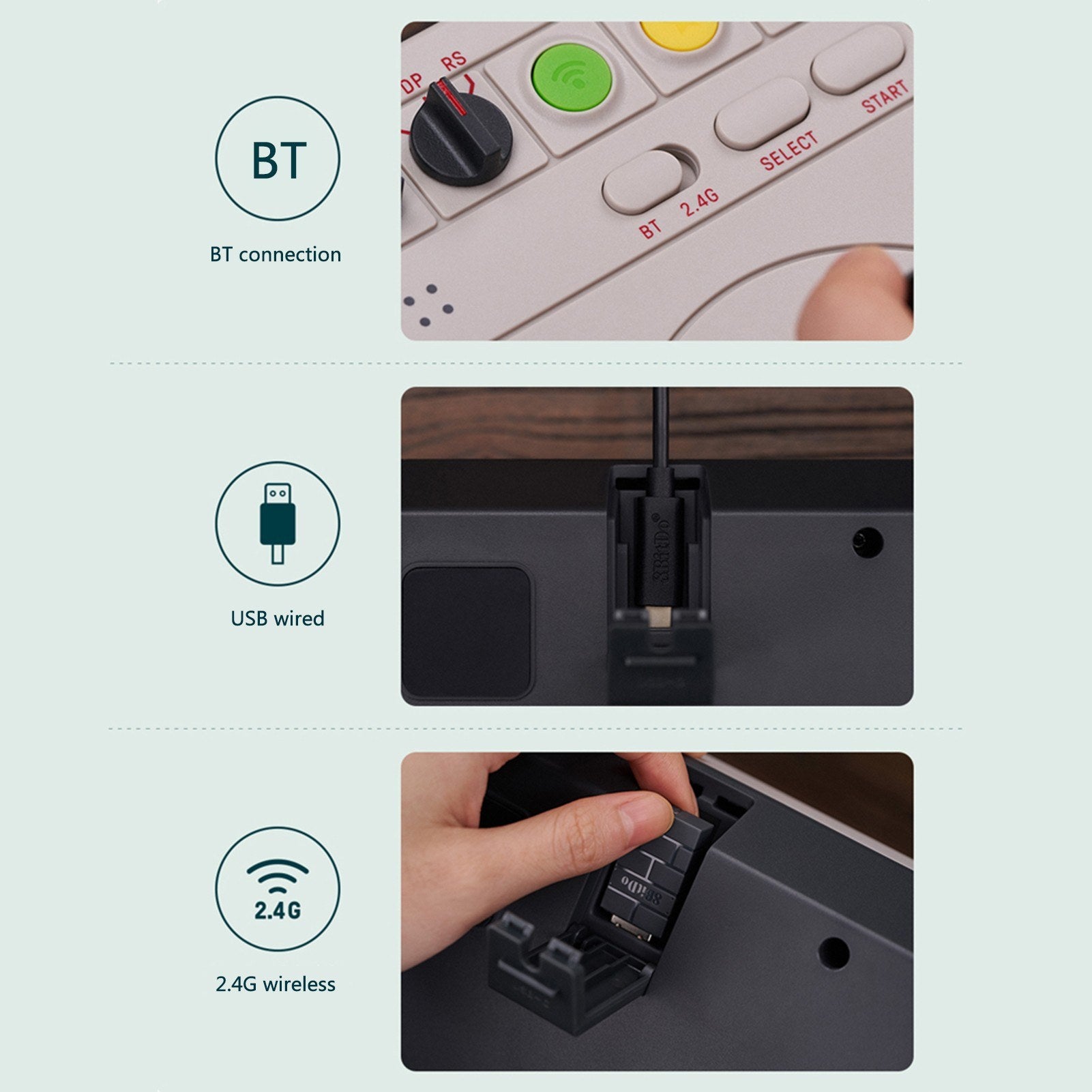 Arcade Stick V3 with Customized Button BT 2.4G Wireless USB Wired PC Game Console
