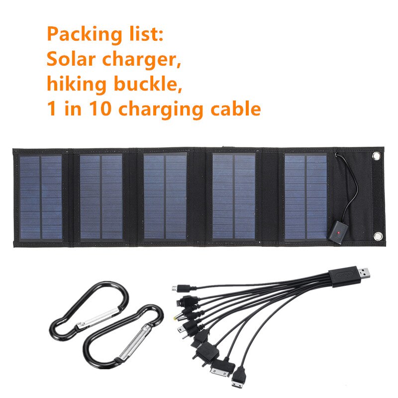 Foldable Solar Panel 75W USB Solar Cell Portable Folding Waterproof 5V Charger Outdoor Mobile Power Battery Sun Charging
