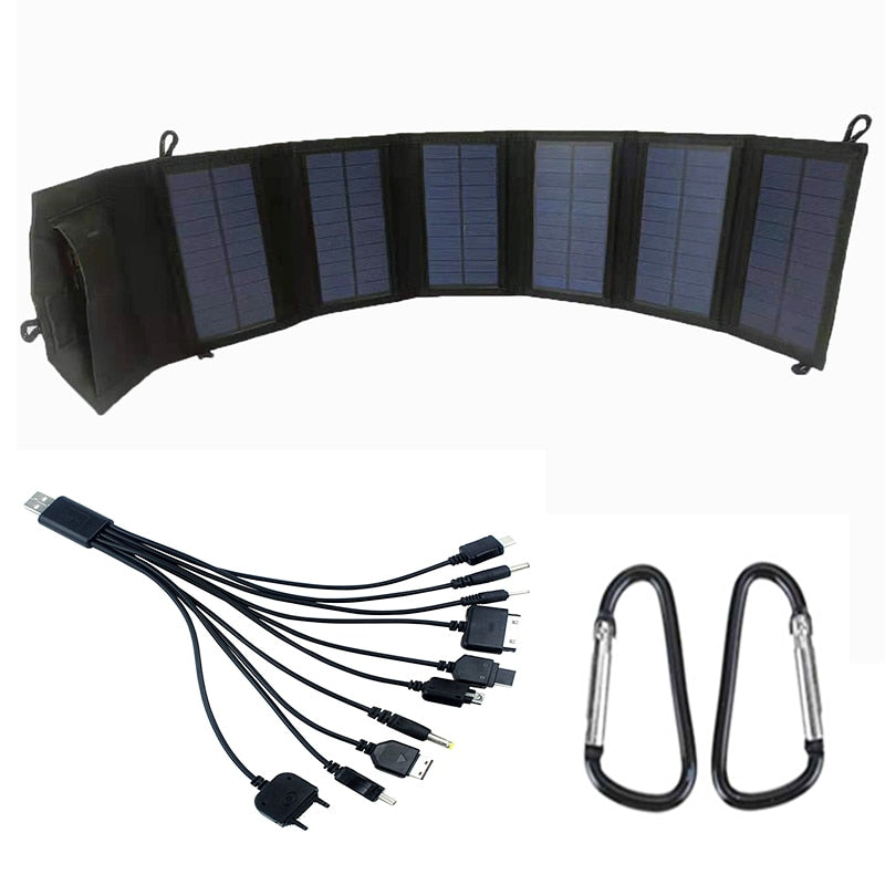 Foldable USB Solar Panel Solar Cell Portable Folding Waterproof Solar Panel folded Outdoor Mobile Power Battery Charger