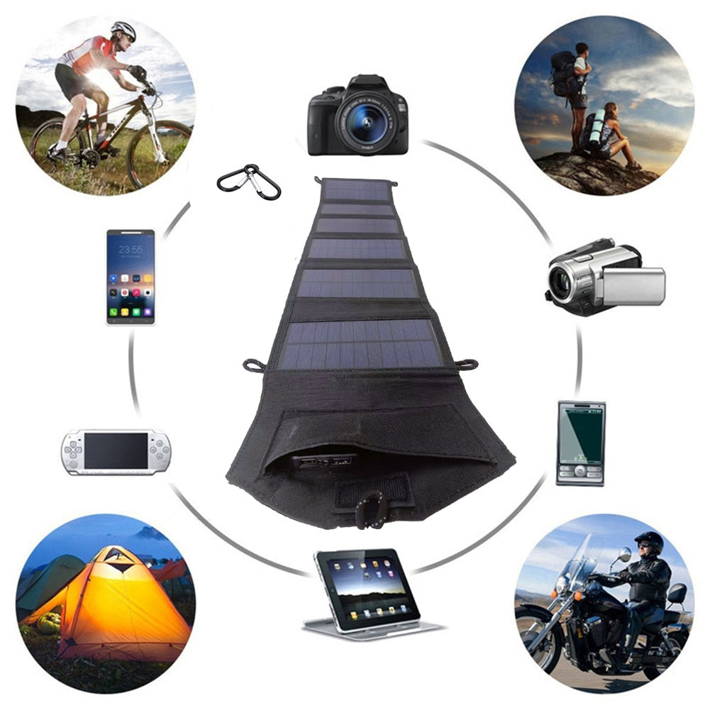 Foldable USB Solar Panel Solar Cell Portable Folding Waterproof Solar Panel folded Outdoor Mobile Power Battery Charger