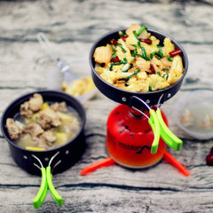 Portable Camping Tableware Cooking Set Outdoor Cookware Pan Pot Bowl Spoon Fork Utensils Ultralight Hiking Picnic Supplies