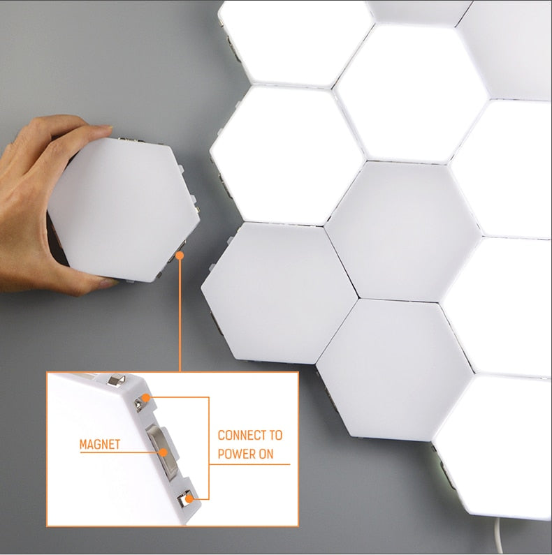 LED-Wall Touch Sensor Quantum Lamp Wall Light Home Decoration Modern Creative Honeycomb Modular Assembly Helios Adsorption