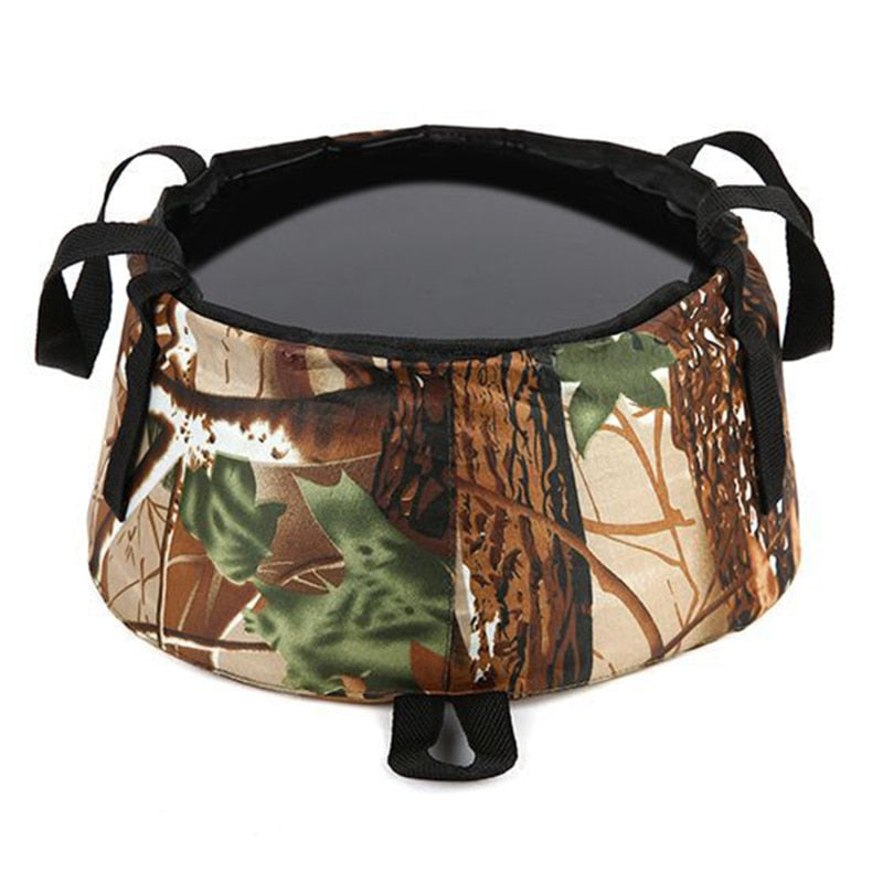 Portable Water Buckets For Outdoor Hiking Camping Folding Washing Basin Pot Durable Polyester Water Container Bag