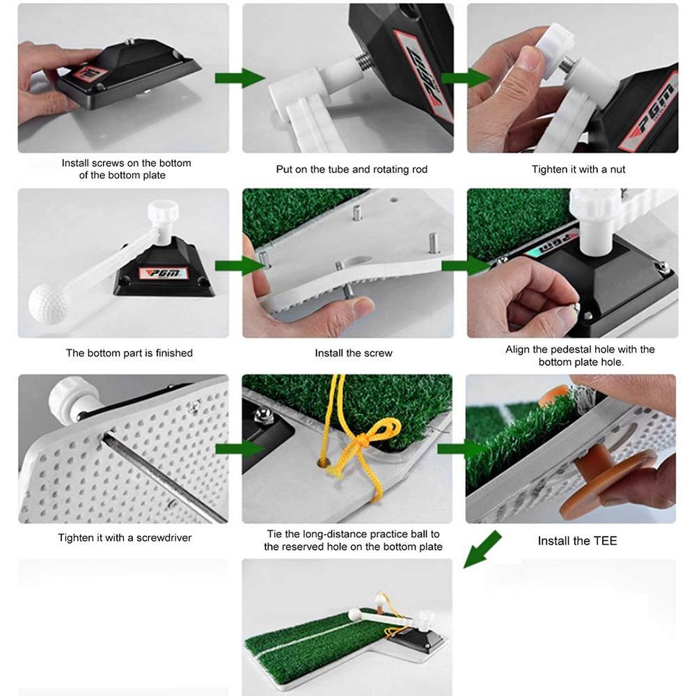 Golf Training Portable Hitting Pad with Auto Ball Return Function