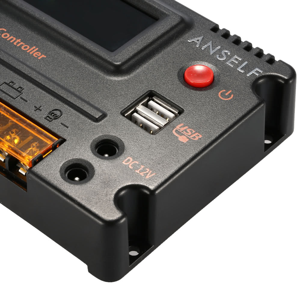 LCD Solar Charge Controller Auto Switch Overload Protection Temperature Compensation