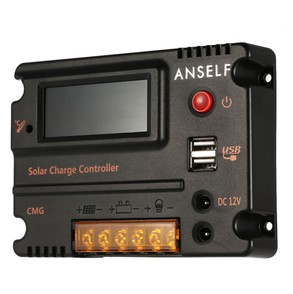 LCD Solar Charge Controller Auto Switch Overload Protection Temperature Compensation