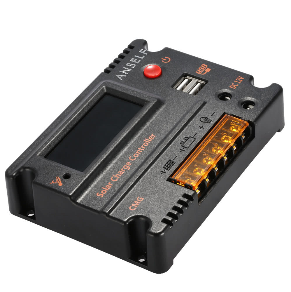 LCD Solar Charge Controller Auto Switch Overload Protection Temperature Compensation