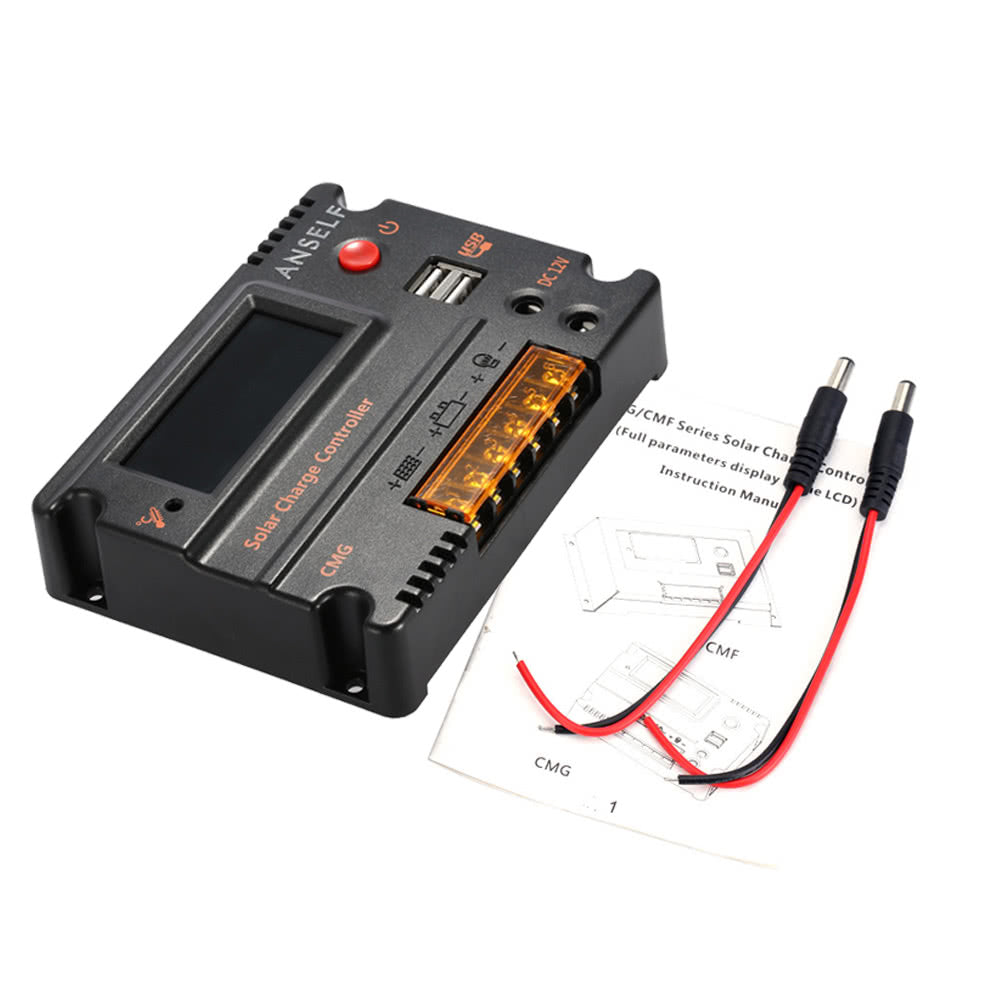 LCD Solar Charge Controller Auto Switch Overload Protection Temperature Compensation