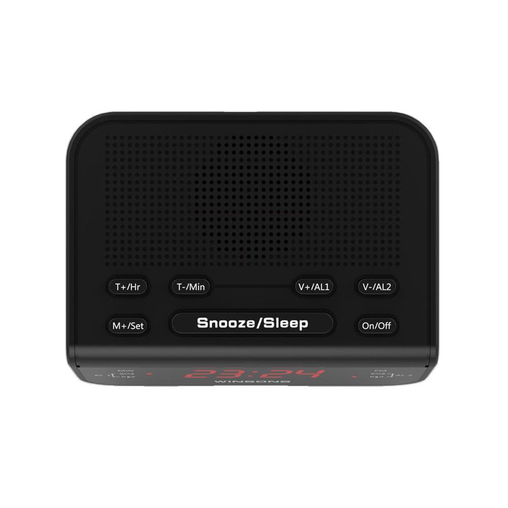 Compact Digital Alarm Clock FM Radio with Dual Alarm Buzzer Snooze Sleep Function