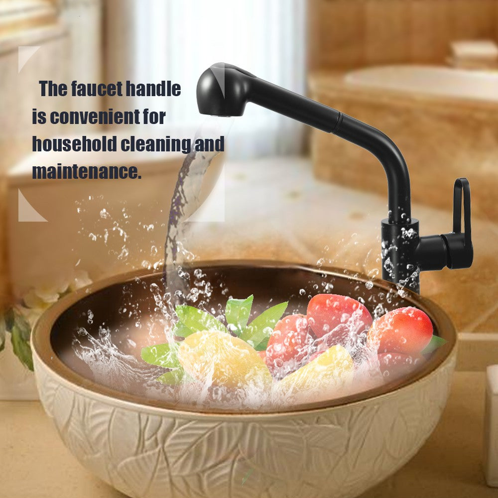 Pull Out Single Connection Bathroom Tap Vertical Installation Rotatable Pull Out Water Faucet