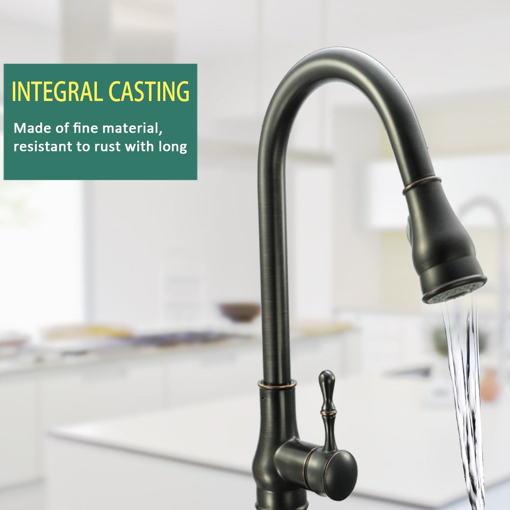 Pull Out ORB Single Connection Kitchen Tap Stud Installation Rotatable Sink Water Faucet